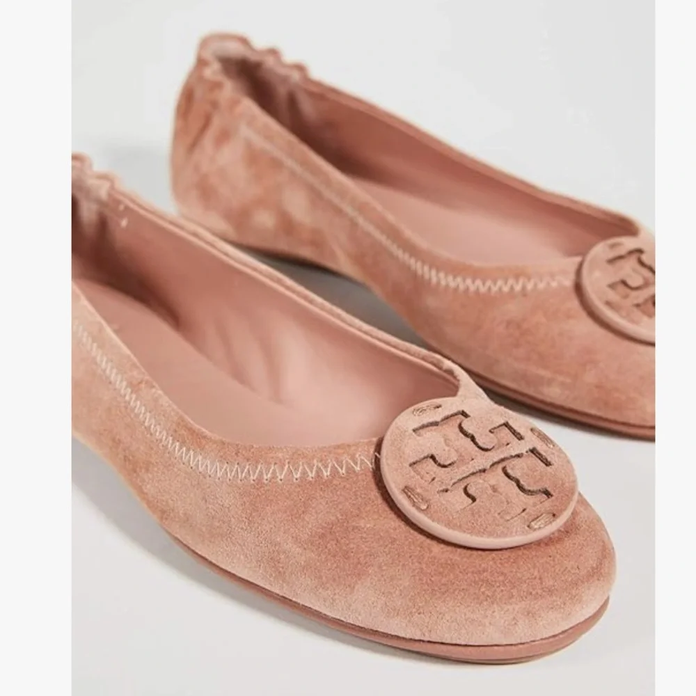 Tory Burch Minnie Suede Travel Ballet Flats Color: Mauve/Mauve size 8 preowned